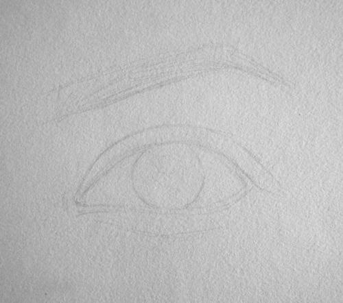素描教程-眼睛描绘步骤-第1步